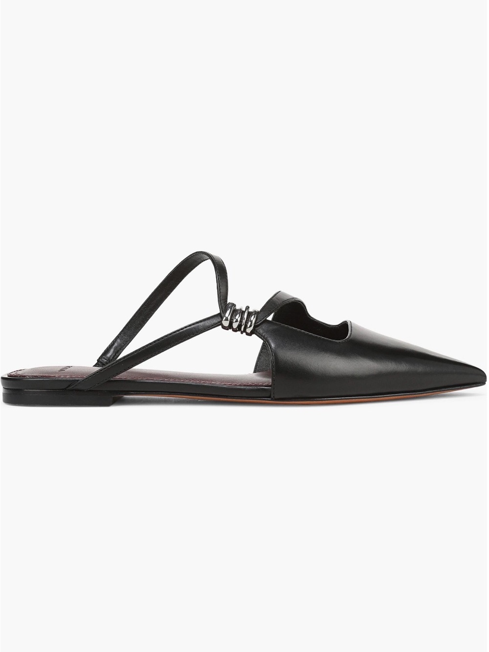 VINCE Black Leather Pointed-Toe Mule - Picture 7 of 10